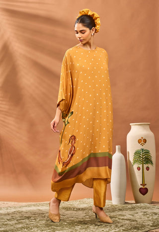 Yellow Spades Blossom Tunic And Pants by House Of Masaba available on Indiaspopup.com