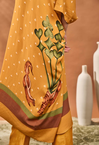 Yellow Spades Blossom Tunic And Pants by House Of Masaba available on Indiaspopup.com