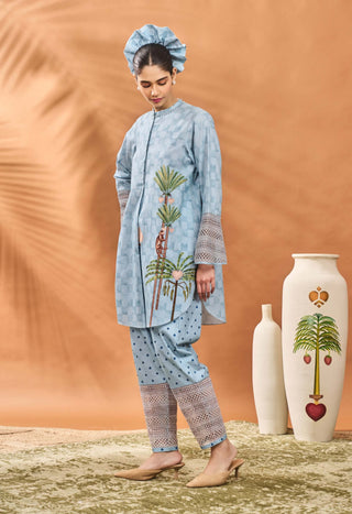 Blue Blooming Board Tunic And Pants by House Of Masaba available on Indiaspopup.com