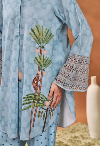 Blue Blooming Board Tunic And Pants by House Of Masaba available on Indiaspopup.com