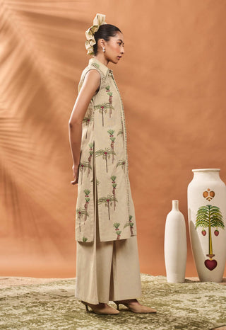 Sage green blooming board tunic and pants