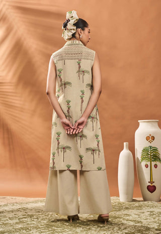 Sage green blooming board tunic and pants