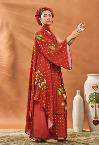 Red Meadow One Shoulder Tunic And Pants by House Of Masaba available on Indiaspopup.com