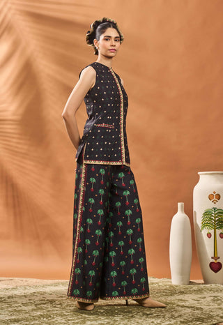 Black Tree Of Hearts Top And Pants by House Of Masaba available on Indiaspopup.com