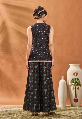 Black Tree Of Hearts Top And Pants by House Of Masaba available on Indiaspopup.com