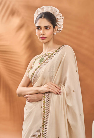 Ivory Tree Of Hearts Sari And Blouse by House Of Masaba available on Indiaspopup.com