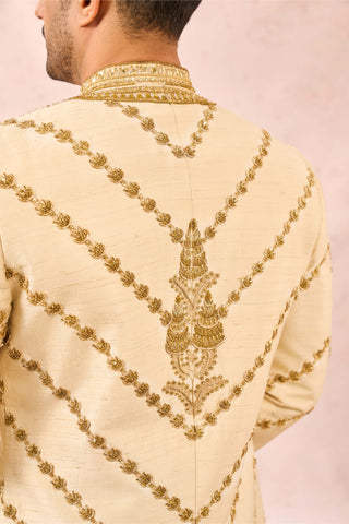 Ivory malai burfi sherwani set