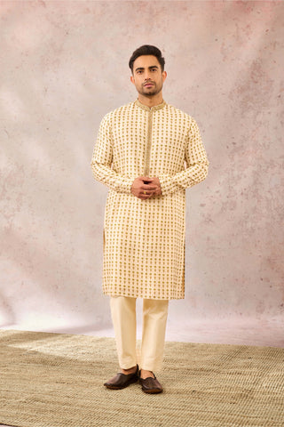 Ivory malai burfi sherwani set