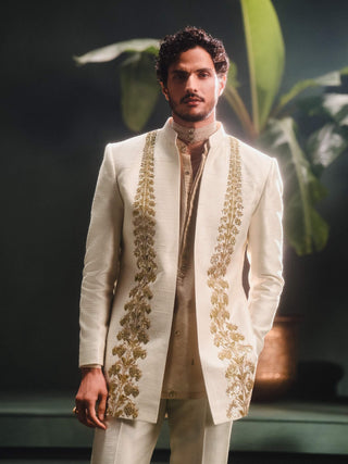 Ivory Kaju Katli Raja Koti Set by House Of Masaba Men available on Indiaspopup.com