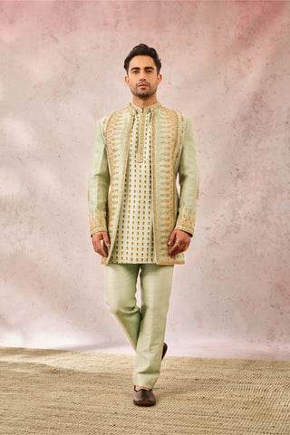 Sage green kashni raja koti set