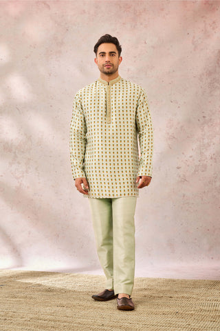 Sage green kashni raja koti set