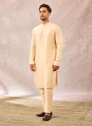 Beige malai chamcham sherwani set