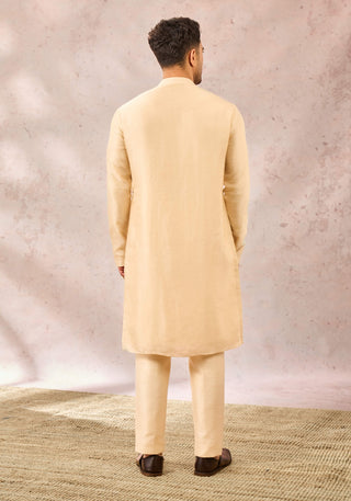 Beige malai chamcham sherwani set