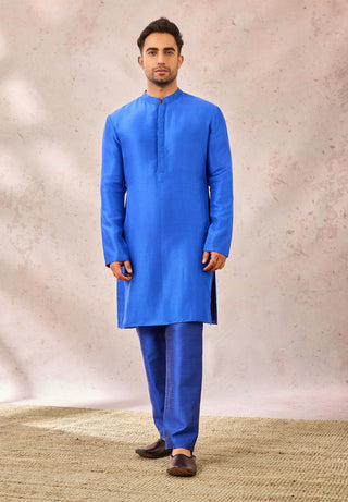 Navy blue neel bahar sherwani set