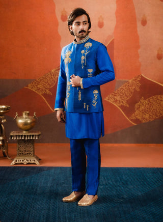 Navy blue neel bahar bundi set