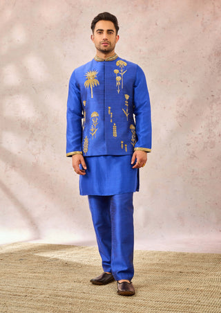 Navy blue neel bahar bundi set