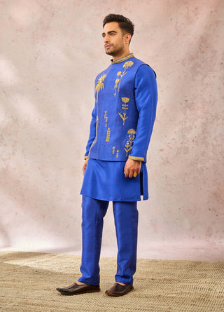 Navy blue neel bahar bundi set