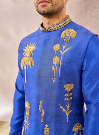 Navy blue neel bahar bundi set