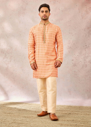 House Of Masaba Men Pink Agra Petha Kurta available on indiaspopup