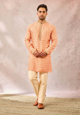 House Of Masaba Men Pink Agra Petha Kurta available on indiaspopup