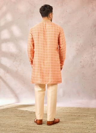 House Of Masaba Men Pink Agra Petha Kurta available on indiaspopup