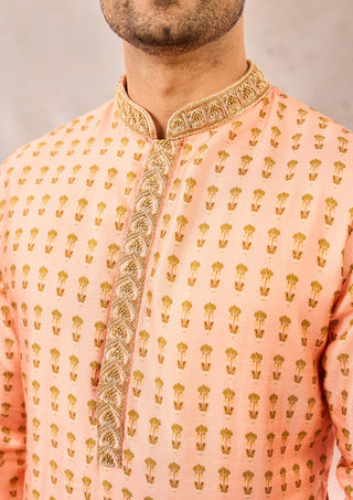 House Of Masaba Men Pink Agra Petha Kurta available on indiaspopup