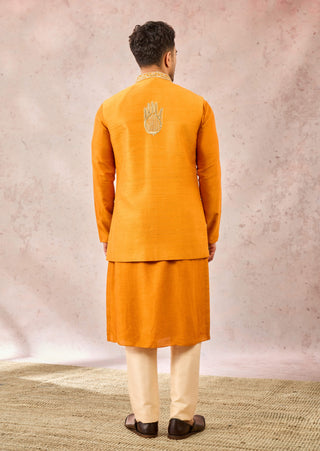 Rust bundi and kurta set