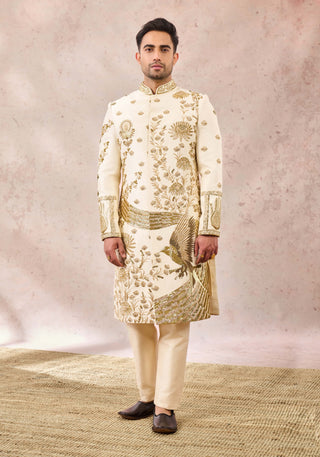 Ivory bagh e-bahar sherwani set