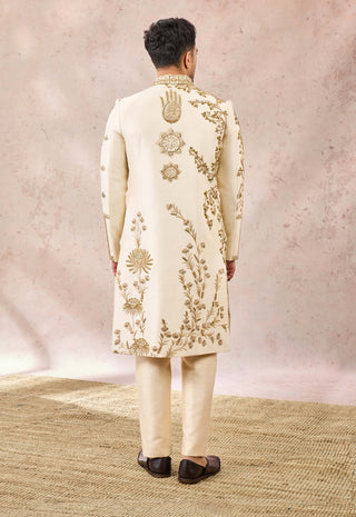 Ivory bagh e-bahar sherwani set