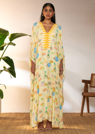 Ivory everyday things ruched kaftan