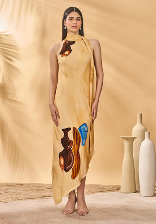 Earthern echos halter dress