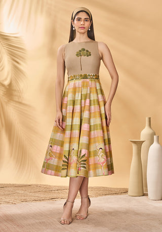 Pina colada picnic midi dress