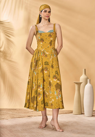 Mustard pirouette picnic corset dress