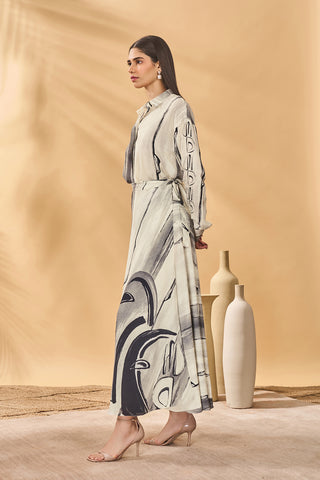 Moonlit faces skirt set