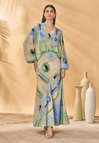 Whirl wind trumpet skirt and top