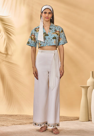 Blue miniature dreams top and trousers