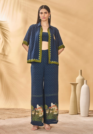Midnight holiday home shirt and trouser set