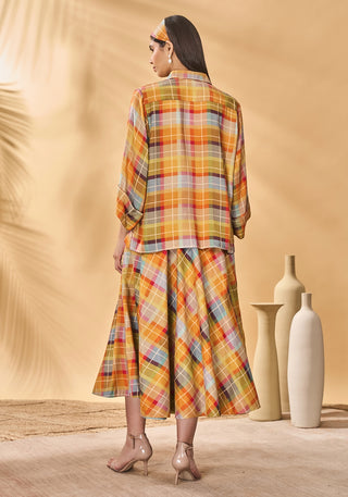Sundowner checkered shirt and skirt set