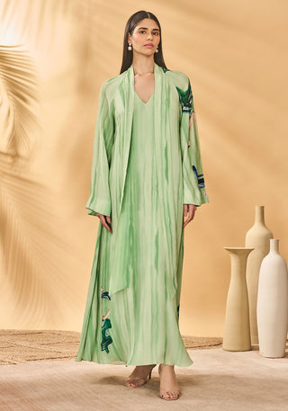 Ivy green horizon reversible kaftan