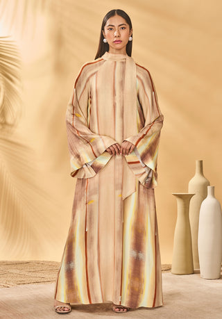 Rustic strokes beige reversible kaftan