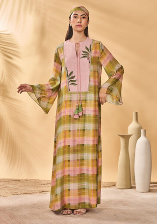 Pina colada checkered kaftan