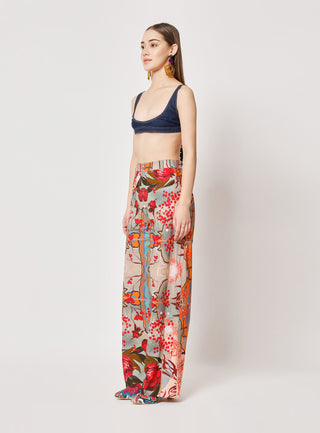 Two Point Two-Multicolor Rose Printed Pants-INDIASPOPUP.COM