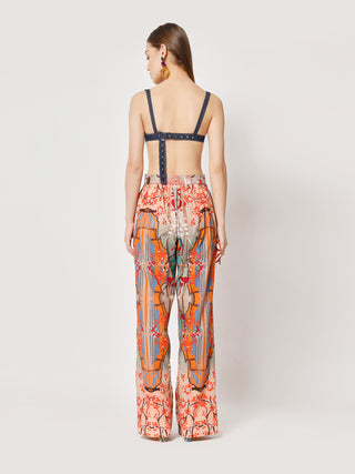 Two Point Two-Multicolor Rose Printed Pants-INDIASPOPUP.COM