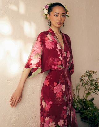 Wine Print Hemis Harmony Dress by Madzin available on Indiaspopup.com