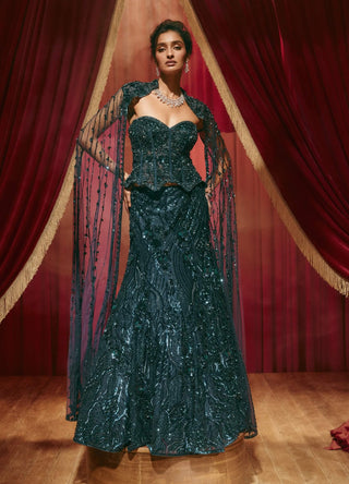 Marian royal blue lehenga set