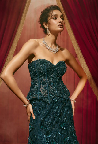 Marian royal blue lehenga set