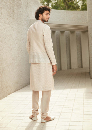 Matsya Men-Off-White Minimal Jodhpuri Jacket-INDIASPOPUP.COM