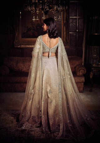 Silver Needle Tree Of Life Lehenga Set by Matsya available on Indiaspopup.com