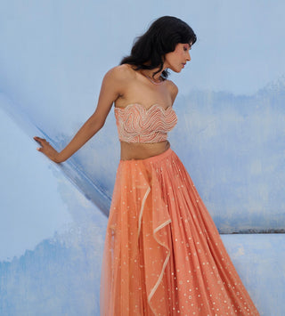 Coral melisa lehenga set