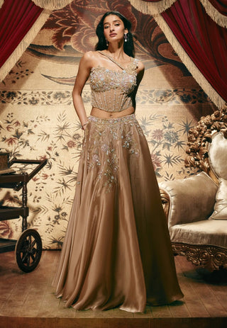 Minerva gold lehenga and blouse